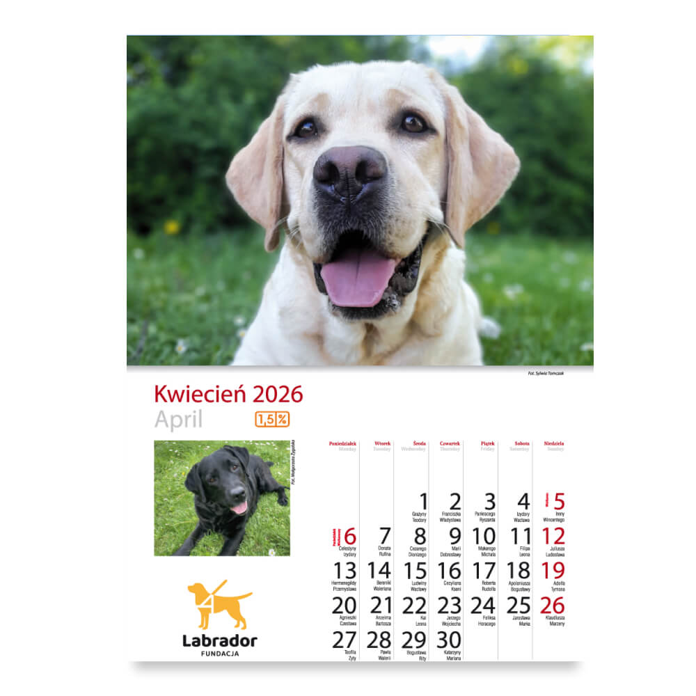 Kalendarz - miesiąc kwiecień