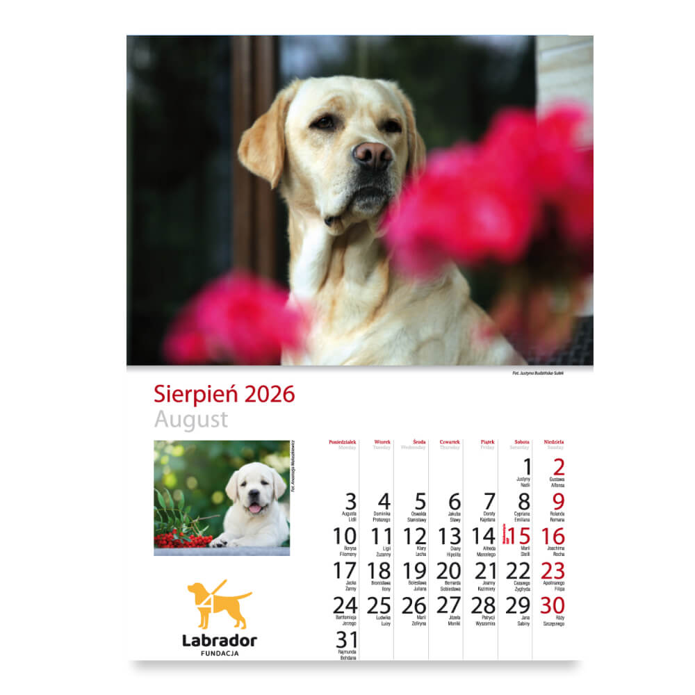 Kalendarz - miesiąc sierpień